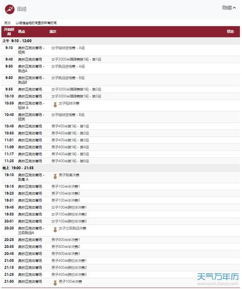 8月1日奥运会赛程表详细赛程 8月1日奥运会中国有哪些比赛项目