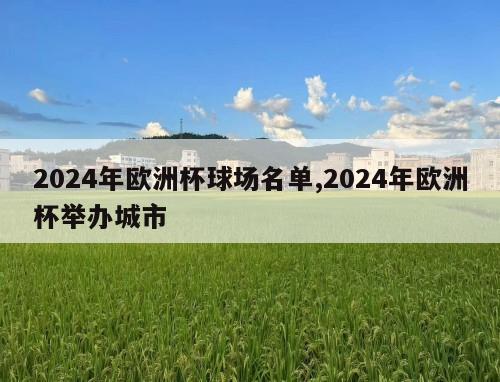 2024年欧洲杯球场名单,2024年欧洲杯举办城市