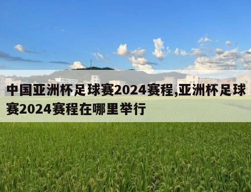 中国亚洲杯足球赛2024赛程,亚洲杯足球赛2024赛程在哪里举行