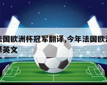 今年法国欧洲杯冠军翻译,今年法国欧洲杯冠军翻译英文