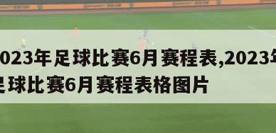 2023年足球比赛6月赛程表,2023年足球比赛6月赛程表格图片