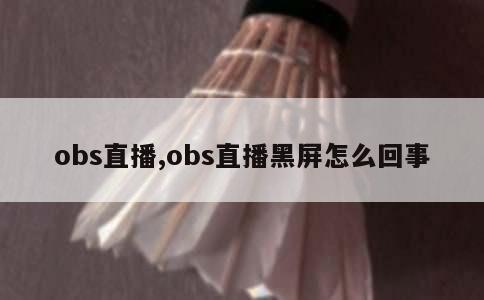 obs直播,obs直播黑屏怎么回事